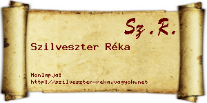 Szilveszter Réka névjegykártya